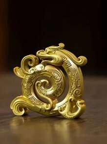 家用迷你合金香爐,立式檀香爐架,帶金屬線形香座,復古禪宗風格,無香 - 金色 - 查看 5