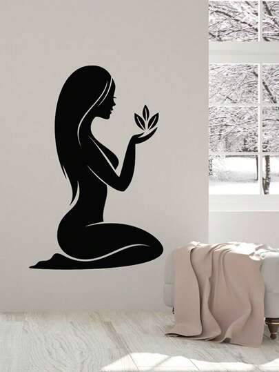 卧室水疗墙贴花自然花卉按摩美容院室内家居装饰窗户乙烯基贴纸 1 件，贴纸，墙贴花，家居装饰乙烯基贴纸，春季装饰品让您的家焕然一新，Rama 装饰贴纸