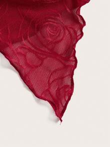 SHEIN ICON Spring Twist Front Split Hem Tube Red Top - Màu Đỏ Sâu - Xem 3