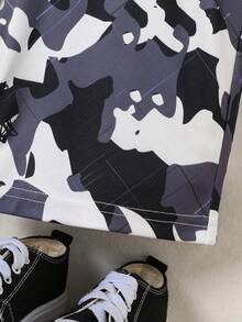 男孩迷彩印花彈性腰帶短褲