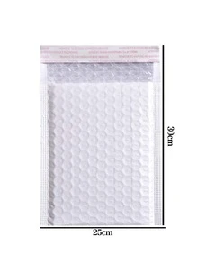 20pcs Solid Color Bubble Mailer Bag, Simple Waterproof Packing Bag For School, Office - White - View 3