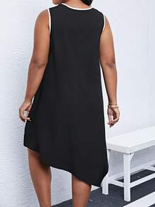 SHEIN LUNE Vestido de dos tonos bajo asimétrico - Blanco y Negro - Ver 2