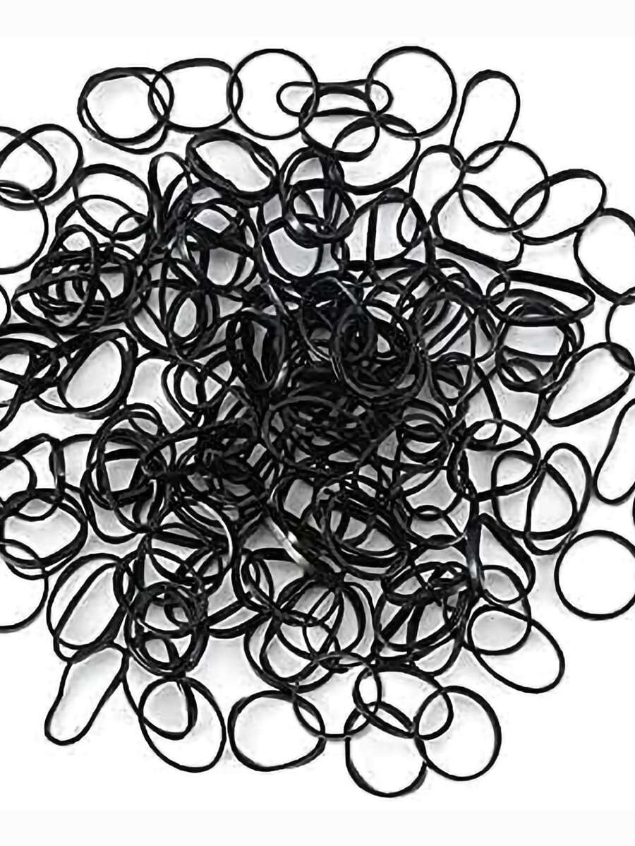 100 chiếc dây buộc tóc tối giản thời trang cho nữ cho cuộc sống hàng ngày - màu đen - Xem 1