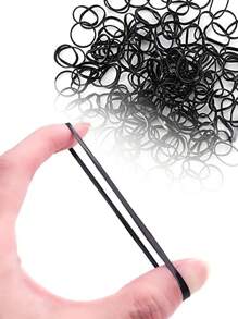 100 chiếc dây buộc tóc tối giản thời trang cho nữ cho cuộc sống hàng ngày - màu đen - Xem 2