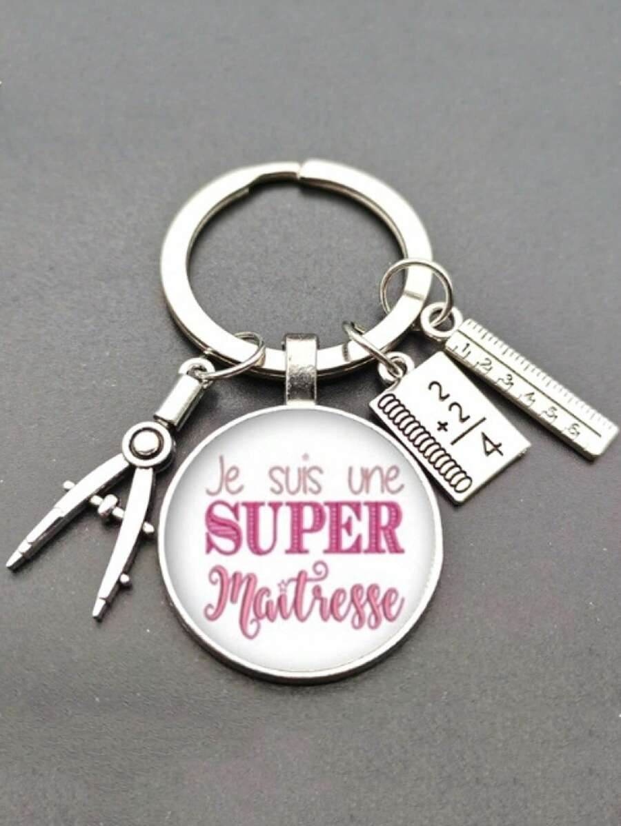 1pc Women Letter Graphic Fashion Keychain For Key Decoration - Multicolor - View 1