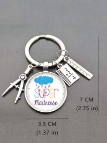 1pc Women Letter Graphic Fashion Keychain For Key Decoration - Multicolor - View 3