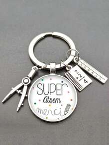 1pc Women Letter Graphic Fashion Keychain For Key Decoration - Multicolor - View 5