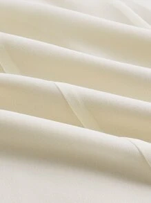 SHEIN MOD 素色褶邊胸部褶皺吊帶洋裝 - 米色 - 查看 4