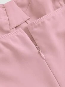 SHEIN MOD Solid Tie Shoulder Cami Dress - Baby Pink - View 3