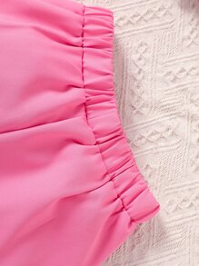 女孩荷葉邊腰帶西裝外套和吊帶背心和短褲 - 彩色 - 查看 5