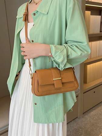 Satteltasche minimalistisch Klein Klappe, Braun