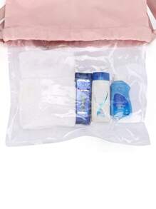 Ba Lô Dây Rút Họa Tiết Chữ Cái Đựng Giày Màu Hồng - Hồng - Xem 7