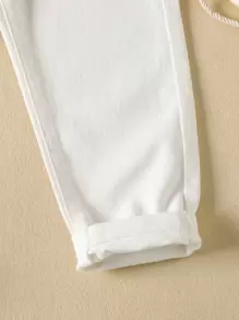 Souflis Souflis Young Boy Neutral Street Casual Elastic Waist Cargo Baggy Jeans With Flat Pockets Summer Holiday