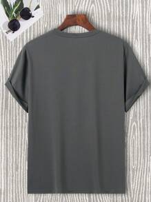 Manfinity Homme Áo thun & Áo lót Nam Lá thư Giải trí - Xám - Xem 2