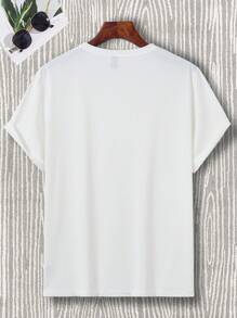 Manfinity Homme Áo thun & Áo lót Nam Lá thư Giải trí - trắng - Xem 2