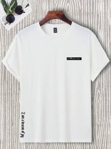 Manfinity Homme Áo thun & Áo lót Nam Lá thư Giải trí - trắng - Xem 3