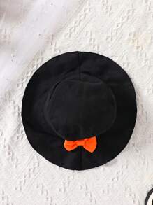 嬰兒前蝴蝶結連衣裙帶配件帽 - 黑色 - 查看 3