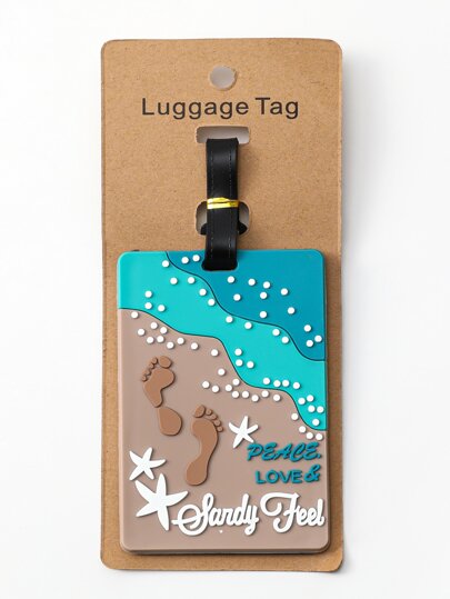 Letter Graphic Luggage Tag PVC For Honeymoon Travel Accessories Silicone Vacation Accessoriesfor Holiday Season Travel Essentials For Travel Backpack Travel Bag Luggage Suitcase Travel Gear Back To School Bag For School School Accessories School Stuff