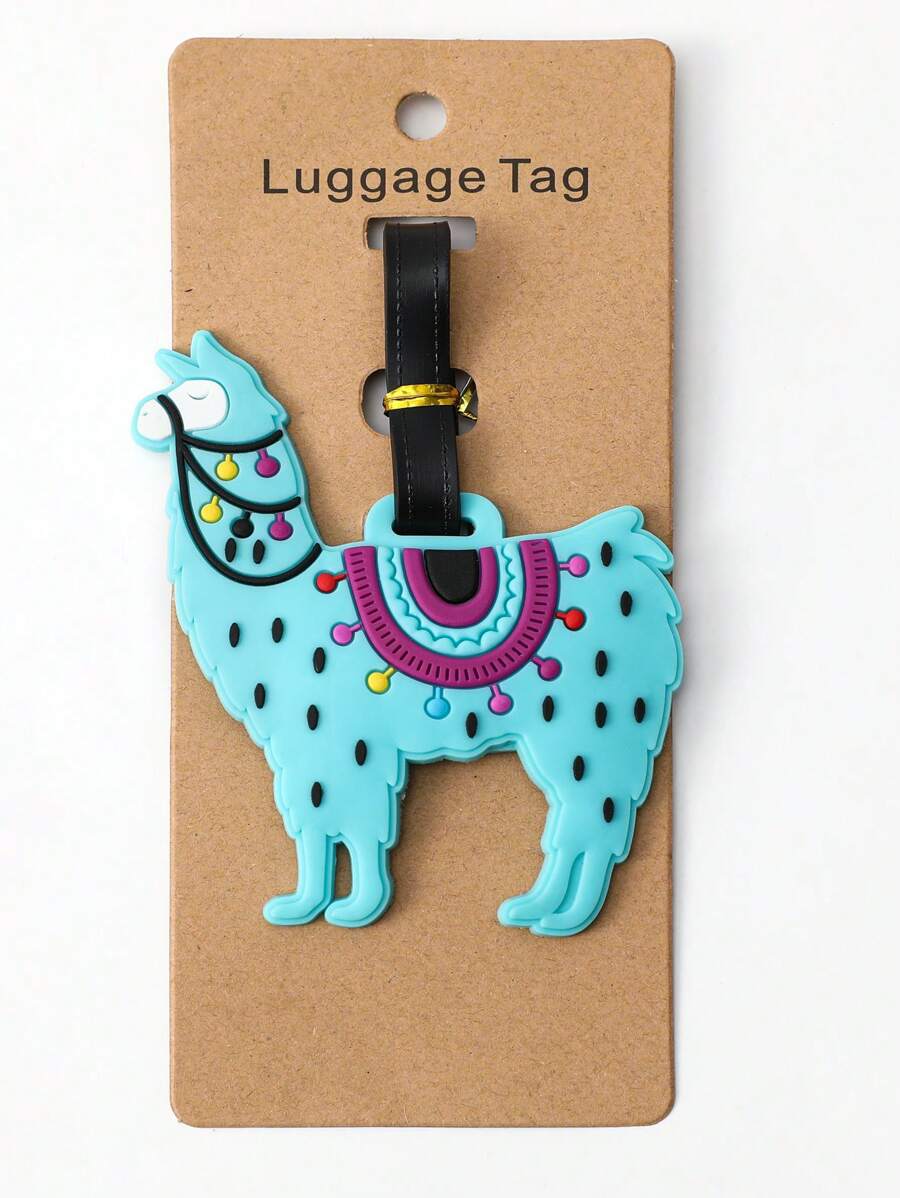 卡通设计行李牌 PVC 蜜月旅行配件卡夹行李箱标签姓名标签卡套吊牌吊坠适用于书包男女学生假期旅行必备品旅行背包旅行包行李箱旅行装备返校书包学校配件学校用品 - 彩色 - 查看 1