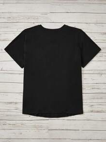 SHEIN Unity Áo thun có khẩu hiệu Plus, TÔI KHÔNG CHỊU TRÁCH NHIỆM VỀ NHỮNG GÌ KHI MẶT TÔI LÀM KHI BẠN NÓI, Mùa hè - màu đen - Xem 2