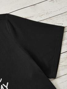 SHEIN Unity Áo thun có khẩu hiệu Plus, TÔI KHÔNG CHỊU TRÁCH NHIỆM VỀ NHỮNG GÌ KHI MẶT TÔI LÀM KHI BẠN NÓI, Mùa hè - màu đen - Xem 6