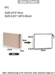 For 26 Bag Purse Felt Insert Organizer Makeup Handbag Travel Inner Pouch Cosmetic Bag Liner Base Organiser