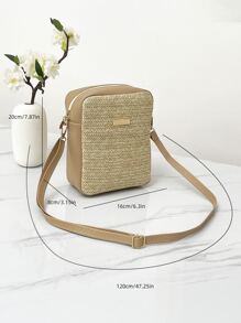 Túi rơm mini trang trí bằng kim loại - Màu be - Xem 5