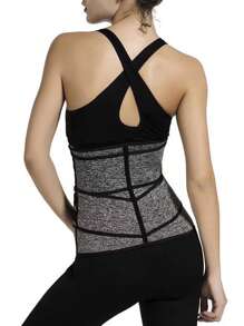 1 chiếc đai nịt bụng thể thao hai tông màu cho phụ nữ dùng hằng ngày - Bụi tím - Xem 2