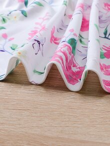 SHEIN Đầm em bé Hoa Tất cả trên in - trắng - Xem 5