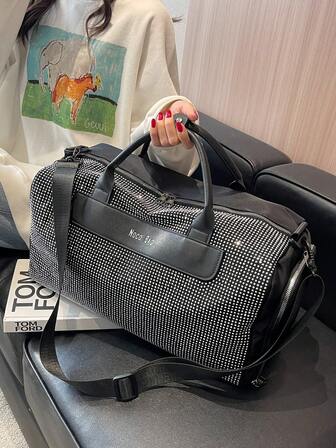 休閒水鑽裝飾大容量旅行包適用於度假