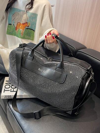 休閒水鑽裝飾大容量旅行包適用於度假