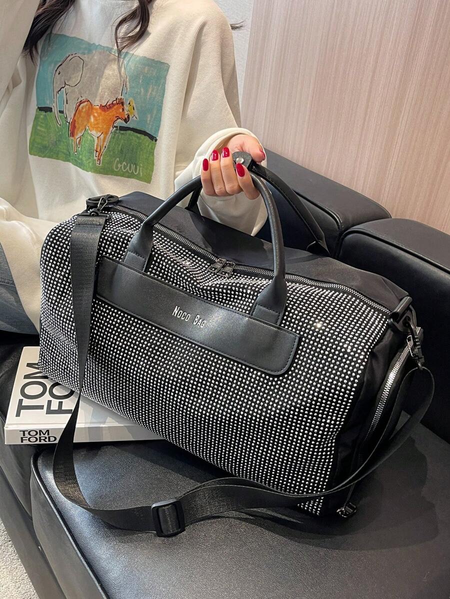 休閒水鑽裝飾大容量旅行包適用於度假