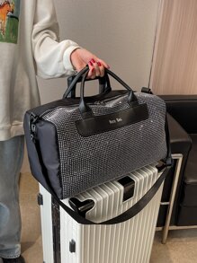 休閒水鑽裝飾大容量旅行包適用於度假