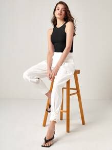 BizChic Solid Tank Top Workwear - Black - View 3