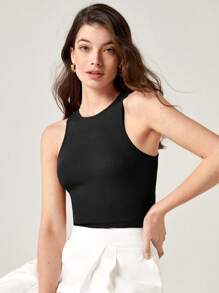 BizChic Solid Tank Top Workwear - Black - View 5