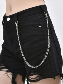 1pc Unisex Fashionable Minimalist Trouser Chain For Dress Decoration Halloween - Silver - View 1