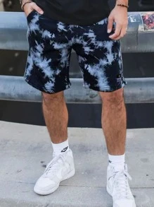 Manfinity Quần Short Nam Dây kéo Túi Cà vạt nhuộm Giải trí - Nhiều màu - Xem 1