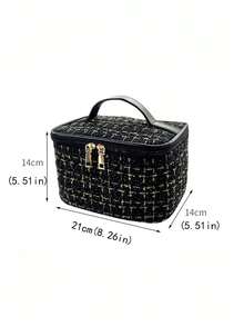 1 pieza Almacenamiento de viaje con patrón de cuadros impermeable - Negro - Ver 3