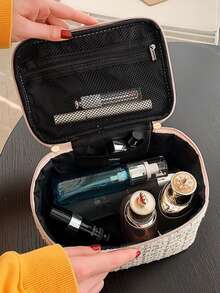 1 pieza Almacenamiento de viaje con patrón de cuadros impermeable - Negro - Ver 4
