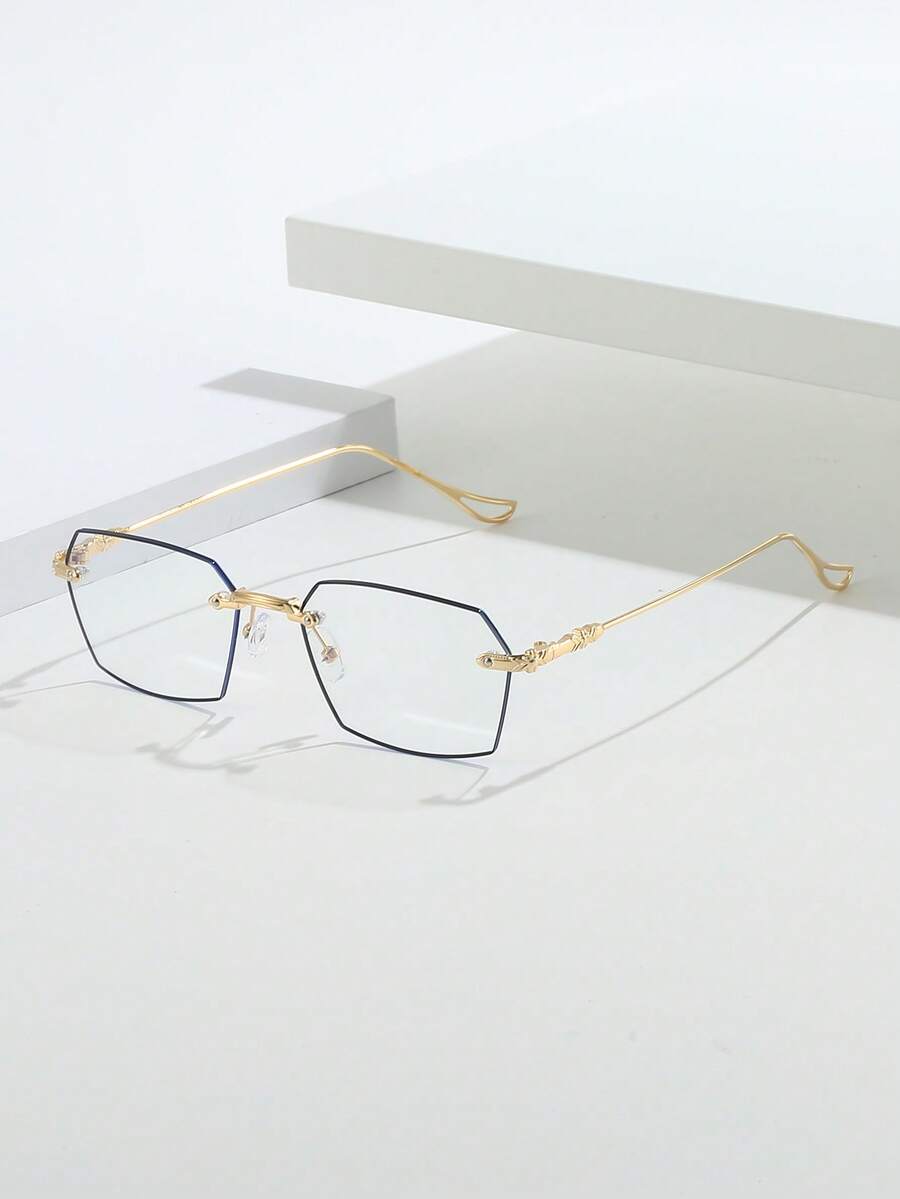 1 cặp kính mát nữ không gọng hình học cho cuộc sống hàng ngày - Nhiều màu - Xem 1