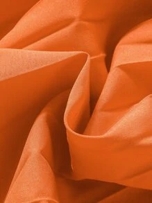 SHEIN Young Girl Pleated Hem Belted Halter Dress - Orange - View 3