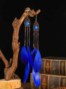 Pendientes largos pluma