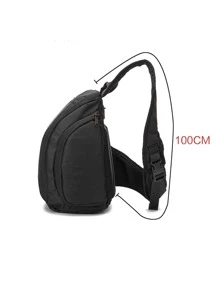 極簡風格數字相機袋帶拉鍊電子組織器禮物合適男士商務/旅行/學校/辦公室使用 - 黑色 - 查看 3