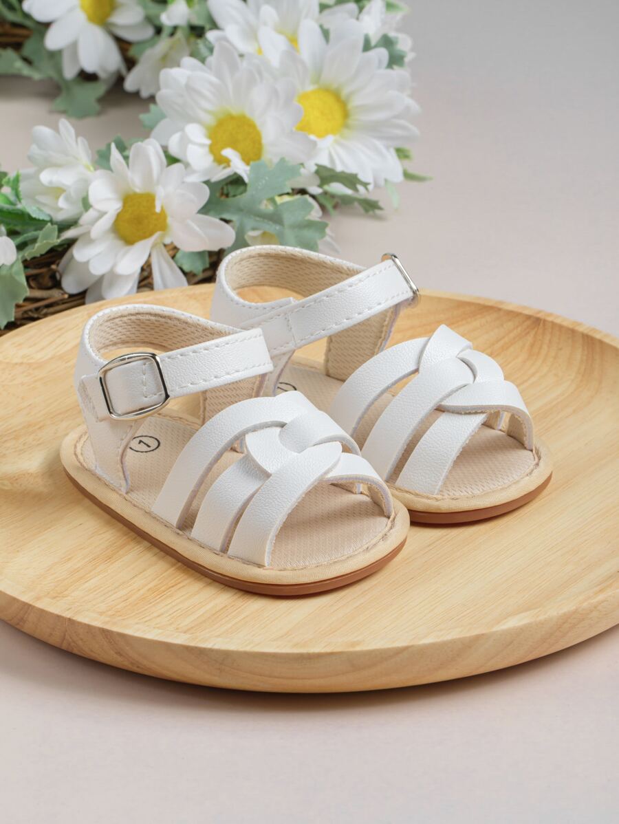 Preppy Ankle Strap For Infant, Multi Strap Outdoor Sandals - White - View 1