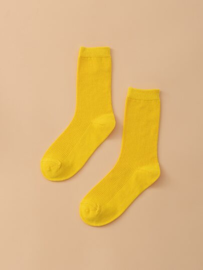 1 Pair Women's Casual Crew Socks, Versatile For Daily Wear, Commuting, Outdoor Activities And Travel, Fall Socks