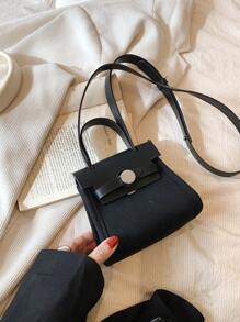 Women's Casual Fashion Handbag Mini Shoulder Bag With Personalized Design For Shopping And Commuting - Black - View 5