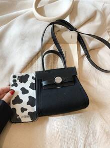 Women's Casual Fashion Handbag Mini Shoulder Bag With Personalized Design For Shopping And Commuting - Black - View 6