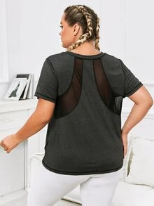 Plus Solid Sports Tee - Black - View 2