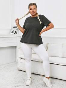 Plus Solid Sports Tee - Black - View 5