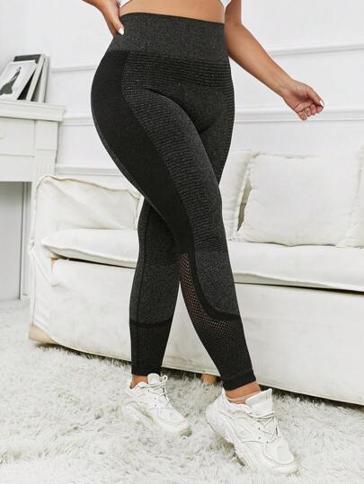 Yoga Basic Sportowe legginsy i spodnie plus size Kolorowe bloki